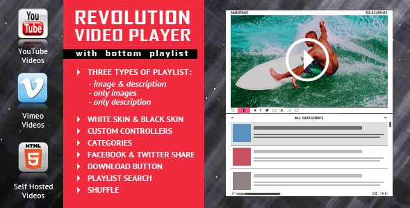 Revolution Video Player带列表视频播放器WordPress插件V2.4 Revolution Video Player带列表视频播放器WordPress插件V2.4