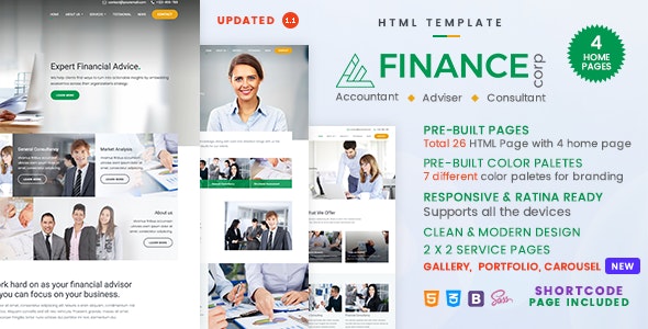 HTML模版Finance Corp v1.1.1-金融服务和业务咨询HTML模版 HTML模版Finance Corp v1.1.1-金融服务和业务咨询HTML模版
