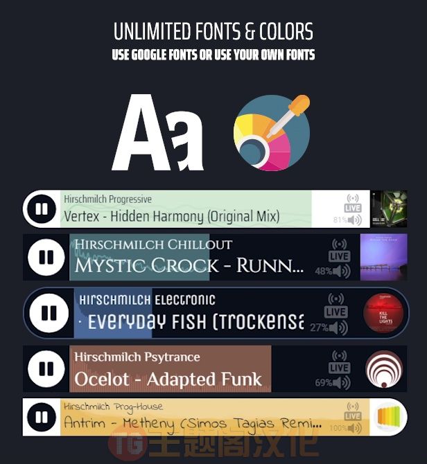 Luna Radio Player 6.24.1 HTML5实时电台播放器WordPress插件 - 图片3