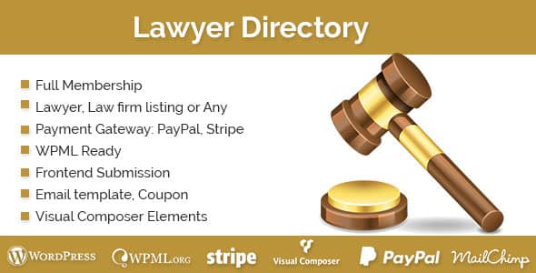 Lawyer Directory律师和律师事务所目录网站WordPress插件V1.3.1 Lawyer Directory律师和律师事务所目录网站WordPress插件V1.3.1