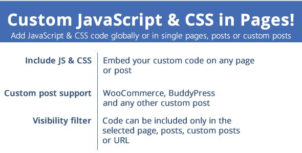 Custom JavaScript & CSS in Pages自定义页面JS和CSS的WP插件V3.7.1 Custom JavaScript & CSS in Pages自定义页面JS和CSS的WP插件V3.7.1