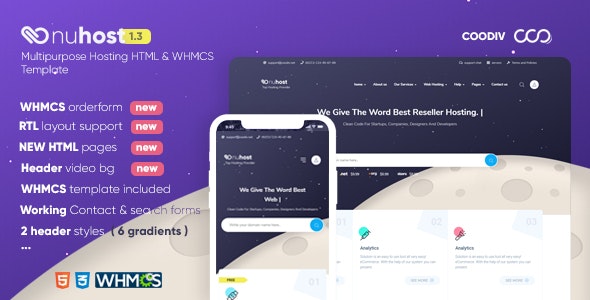 WHMCS模版Nuhost v1.3 - 多用途虚拟主机托管HTML和WHMCS模板 WHMCS模版Nuhost v1.3 - 多用途虚拟主机托管HTML和WHMCS模板