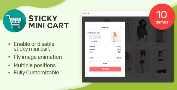 悬浮式迷你购物车插件WooCommerce Sticky Mini Cart 1.1.1 免激活版 - 图片1 悬浮式迷你购物车插件WooCommerce Sticky Mini Cart 1.1.1 免激活版 - 图片1