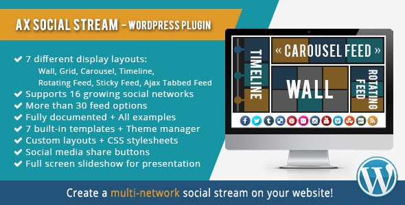 AX Social Stream 3.9.14 社交媒体流整合WordPress插件 - 图片1 AX Social Stream 3.9.14 社交媒体流整合WordPress插件 - 图片1