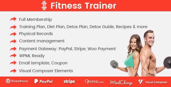 Fitness Trainer健身房运动俱乐部管理WordPress插件V1.6.5 Fitness Trainer健身房运动俱乐部管理WordPress插件V1.6.5
