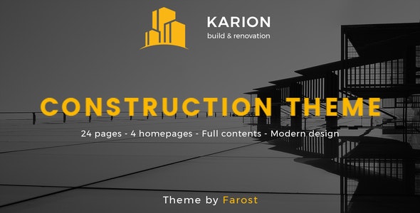 Karion建筑施工和建筑装修设计WordPress主题V2.0 Karion建筑施工和建筑装修设计WordPress主题V2.0