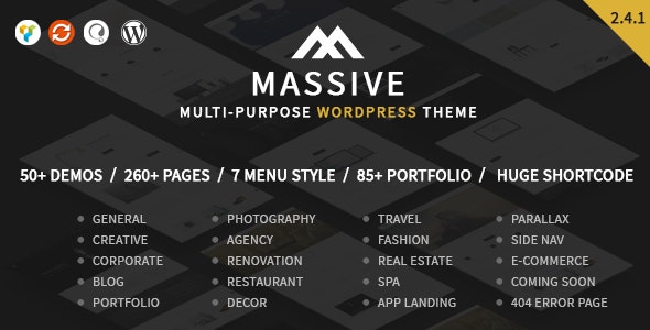 WordPress主题Massive v2.4.1-响应式多用途WordPress主题 - 图片1 WordPress主题Massive v2.4.1-响应式多用途WordPress主题 - 图片1