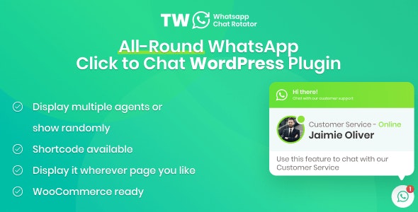 WhatsApp聊天插件WhatsApp Chat for WordPress and WooCommerce 1.1.2 - 图片1 WhatsApp聊天插件WhatsApp Chat for WordPress and WooCommerce 1.1.2 - 图片1