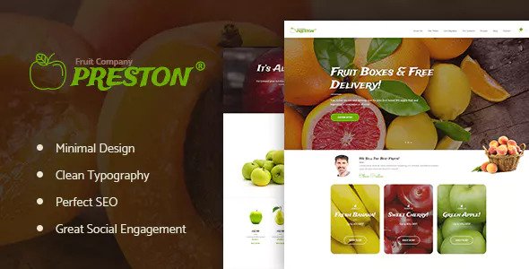 Preston水果公司与有机农业农场WordPress主题1.1.8 Preston水果公司与有机农业农场WordPress主题1.1.8