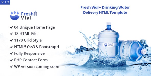 HTML模板Fresh Vial 1.0:桶装饮用水服务企业BootStrap 4模板 HTML模板Fresh Vial 1.0:桶装饮用水服务企业BootStrap 4模板