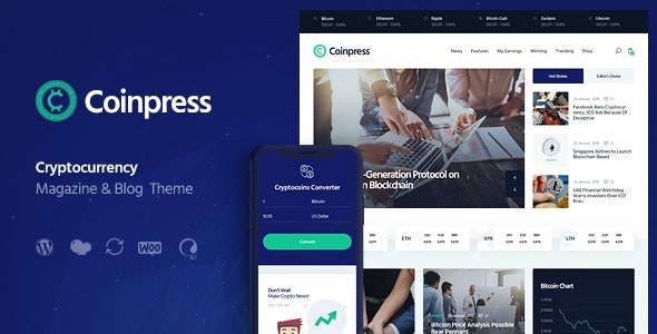 Coinpress(v2.6.0)加密货币和ICO新闻杂志博客WordPress主题 - 图片1 Coinpress(v2.6.0)加密货币和ICO新闻杂志博客WordPress主题 - 图片1