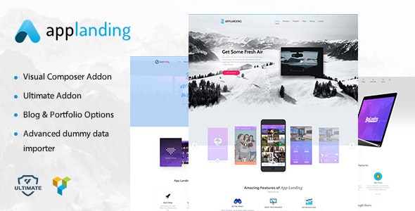 WordPress主题App Landing应用软件APP展示推介落地页网站模板 - 图片1 WordPress主题App Landing应用软件APP展示推介落地页网站模板 - 图片1