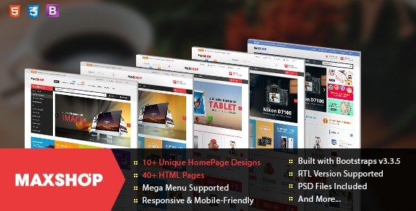 MaxShop响应式和多用途电子商务HTML模板V1.1.0 - 图片1 MaxShop响应式和多用途电子商务HTML模板V1.1.0 - 图片1