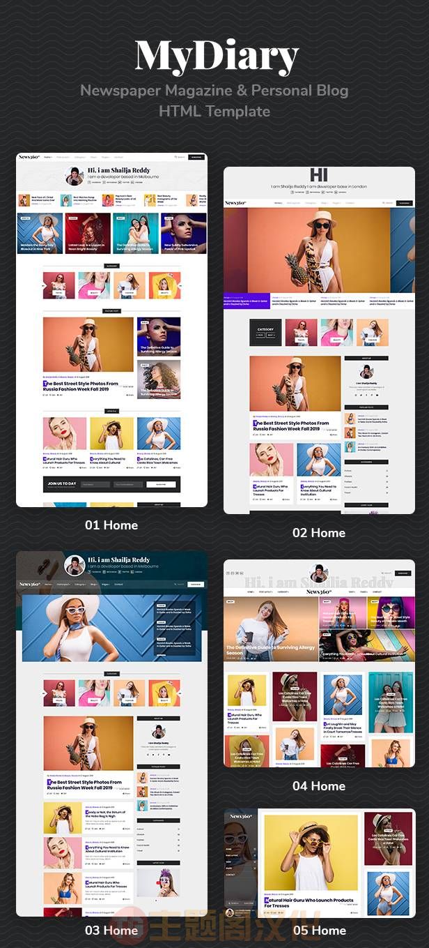 HTML模板MyDiary 1.0:新闻杂志和个人博客HTML5模板 - 图片2 HTML模板MyDiary 1.0:新闻杂志和个人博客HTML5模板 - 图片2