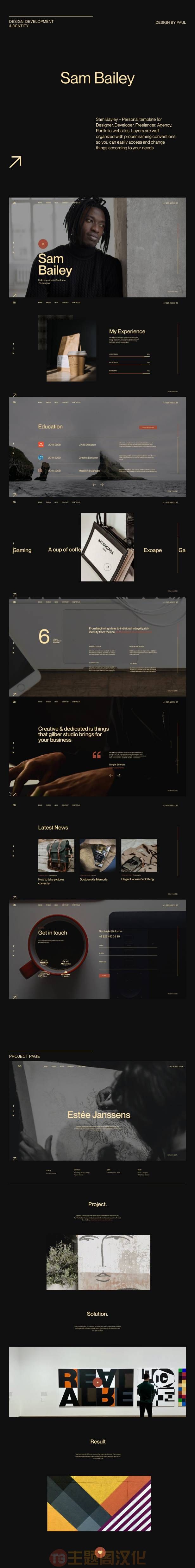 Sam Bailey(v1.1.1)个人简历名片网站WordPress主题 - 图片2 Sam Bailey(v1.1.1)个人简历名片网站WordPress主题 - 图片2