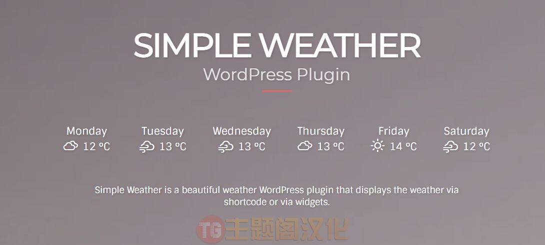 Simple Weather汉化版天气预报小工具WordPress插件V4.4.3 免费下载 - 图片2 Simple Weather汉化版天气预报小工具WordPress插件V4.4.3 免费下载 - 图片2