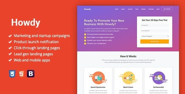 Howdy v1.1.8| 多用途高转换落地页网站模板WordPress主题 Howdy v1.1.8| 多用途高转换落地页网站模板WordPress主题