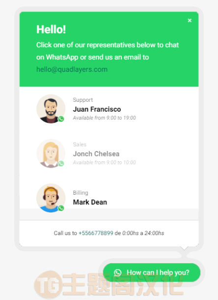 WhatsApp Chat Pro_WordPress在线咨询客服插件 - 图片2