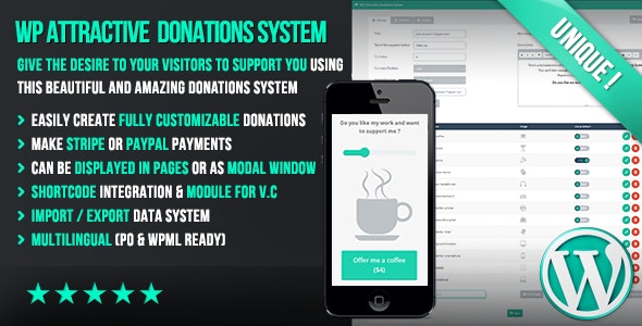 Stripe & Paypal捐赠WordPress插件Attractive Donations v1.18 - 图片1 Stripe & Paypal捐赠WordPress插件Attractive Donations v1.18 - 图片1