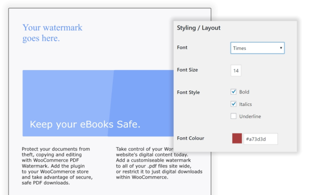 WooCommerce PDF Watermark(v1.9.4)给PDF文档加水印插件 - 图片2 WooCommerce PDF Watermark(v1.9.4)给PDF文档加水印插件 - 图片2