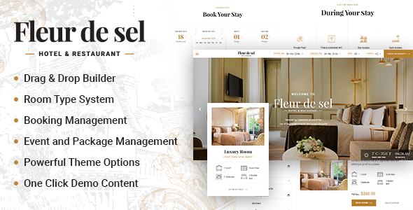 Fleurdesel宾馆酒店预订WordPress主题V2.0.5 Fleurdesel宾馆酒店预订WordPress主题V2.0.5