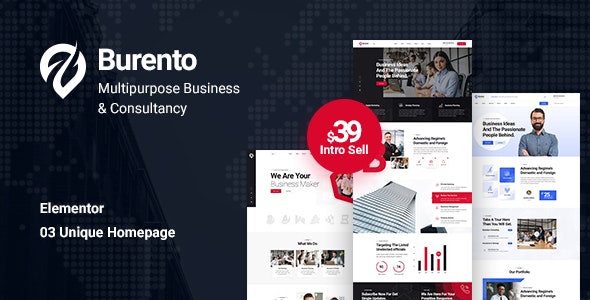 WordPress主题Burento 1.1 初创企业商业代理网站WP主题 WordPress主题Burento 1.1 初创企业商业代理网站WP主题