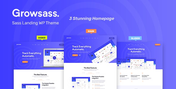 WordPress主题Growsass v1.0.7 软件SaaS项目落地页WP主题 - 图片1 WordPress主题Growsass v1.0.7 软件SaaS项目落地页WP主题 - 图片1