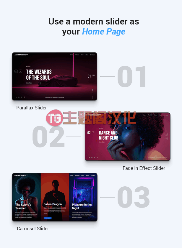 WordPress主题Jack Ryan v1.0.3 创意作品集展示WordPress主题 - 图片4