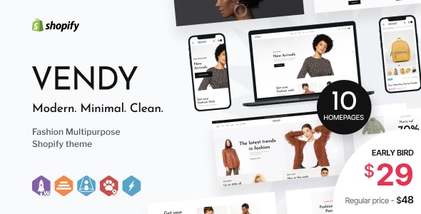 Shopify 主题Vendy 1.1 极简风格外贸服饰Shopify主题 - 图片1 Shopify 主题Vendy 1.1 极简风格外贸服饰Shopify主题 - 图片1