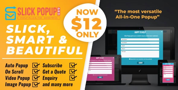 Slick Popup Pro汉化版V2.3.8 响应式弹窗制作WordPress插件 - 图片1 Slick Popup Pro汉化版V2.3.8 响应式弹窗制作WordPress插件 - 图片1