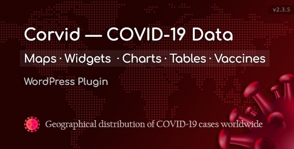 新冠病毒实时图表WordPress插件COVID-19 Coronavirus 2.3.7 破解版下载 - 图片1 新冠病毒实时图表WordPress插件COVID-19 Coronavirus 2.3.7 破解版下载 - 图片1