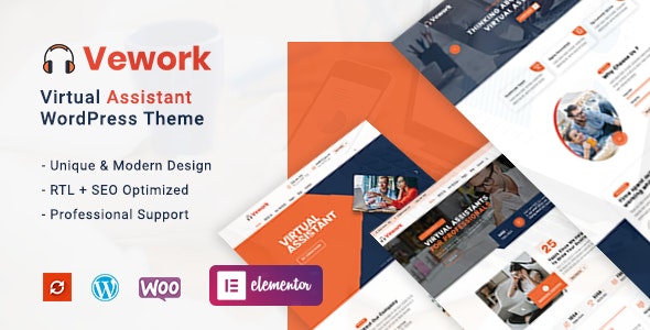 WordPress主题Vework 1.0.4 虚拟助手/远程协助服务网站WP主题 WordPress主题Vework 1.0.4 虚拟助手/远程协助服务网站WP主题