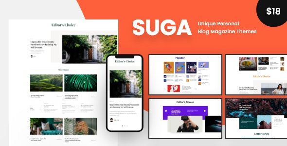 WordPress主题Suga 3.1 响应式杂志和博客网站WordPress主题 - 图片1 WordPress主题Suga 3.1 响应式杂志和博客网站WordPress主题 - 图片1