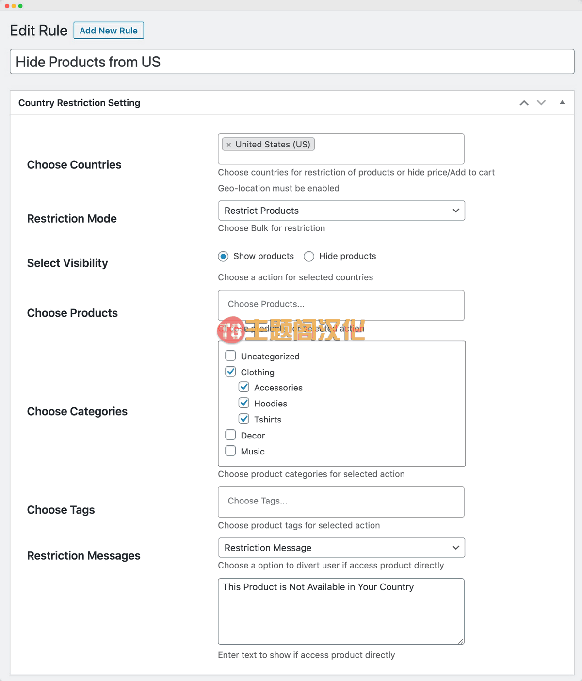 按国家限制购物功能WooCommerce Country Restrictions 1.1.1 - 图片2