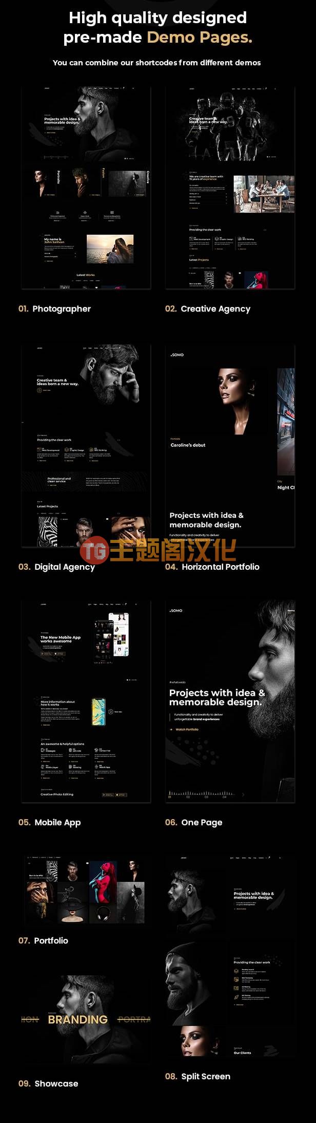 WordPress主题Somo 1.0.1 多用途创意设计摄影作品集展示WP主题 - 图片2