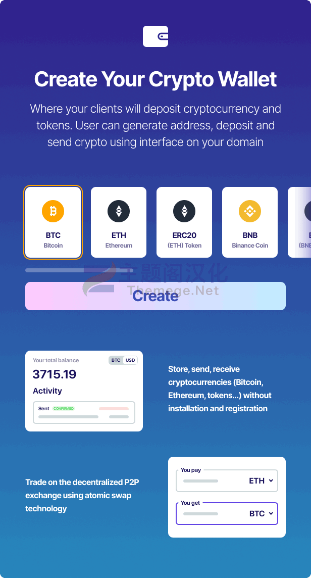 MCWallet Pro 1.1.1493 比特币/以太坊/ERC20钱包WordPress插件 - 图片2 MCWallet Pro 1.1.1493 比特币/以太坊/ERC20钱包WordPress插件 - 图片2