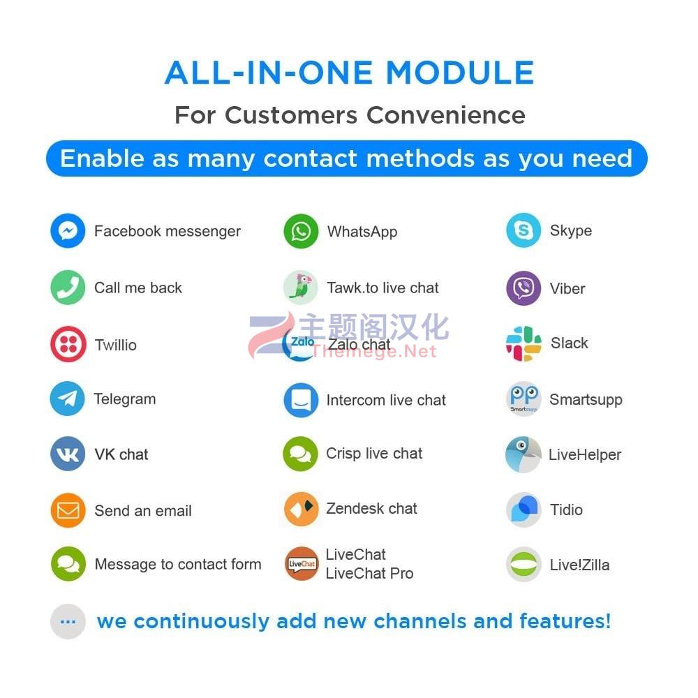 All-in-One多合一联系咨询按钮和在线客服Prestashop插件 All-in-One多合一联系咨询按钮和在线客服Prestashop插件