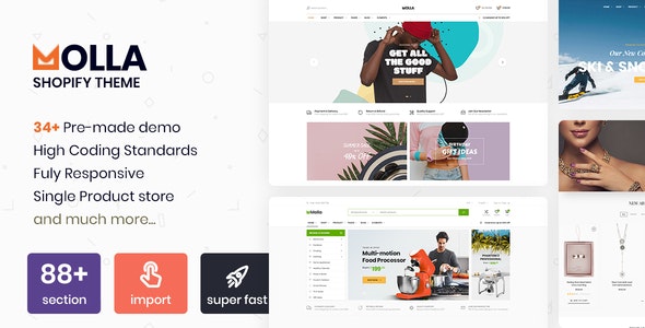 Shopify主题Molla 1.7.4 多用途响应式外贸电商Shopify主题 Shopify主题Molla 1.7.4 多用途响应式外贸电商Shopify主题