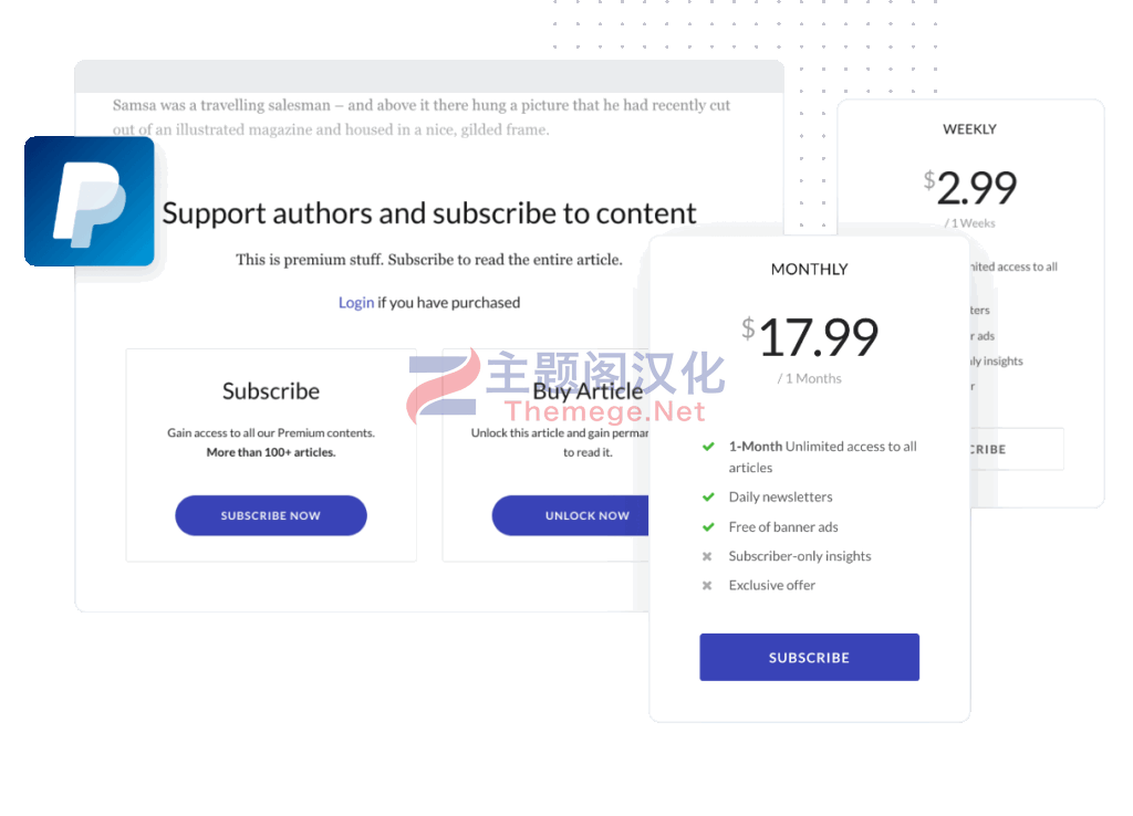 Paywall文章资源付费购买订阅WooCommerce插件V1.0.2 - 图片2 Paywall文章资源付费购买订阅WooCommerce插件V1.0.2 - 图片2