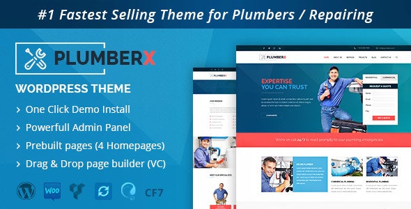 Plumber v10.4|水电工维修和建筑企业网站WordPress主题 Plumber v10.4|水电工维修和建筑企业网站WordPress主题
