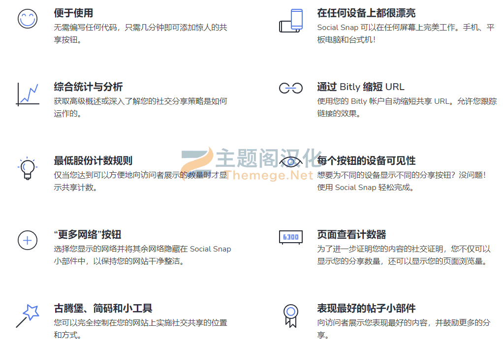 WordPress插件Social Snap 1.1.13 社交媒体分享引流WP插件 - 图片6 WordPress插件Social Snap 1.1.13 社交媒体分享引流WP插件 - 图片6