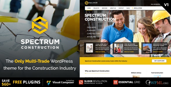 WordPress主题SPECTRUM 3.1.2 多建筑行业通用商务网站WP主题 - 图片1 WordPress主题SPECTRUM 3.1.2 多建筑行业通用商务网站WP主题 - 图片1