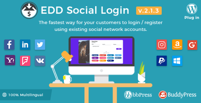 EDD Social Login社交账号登录Easy Digital Downloads组件V2.5.2 EDD Social Login社交账号登录Easy Digital Downloads组件V2.5.2
