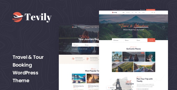 Tevily 1.3.1|旅行社旅游预约预订网站WordPress主题 - 图片1 Tevily 1.3.1|旅行社旅游预约预订网站WordPress主题 - 图片1
