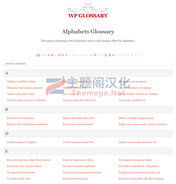 WP Glossary破解版_百科词典&词汇表WordPress插件 - 图片2