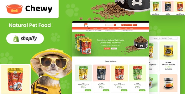 Shopify主题Chewy 1.0 宠物食品用品外贸电商Shopify模版 Shopify主题Chewy 1.0 宠物食品用品外贸电商Shopify模版