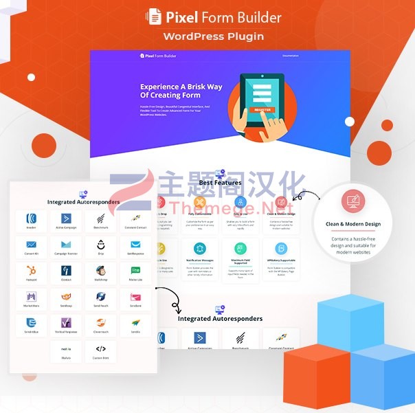 拖拽式响应式表单构建器WordPress插件Pixel 1.0.1 带21个Autoresponder - 图片2