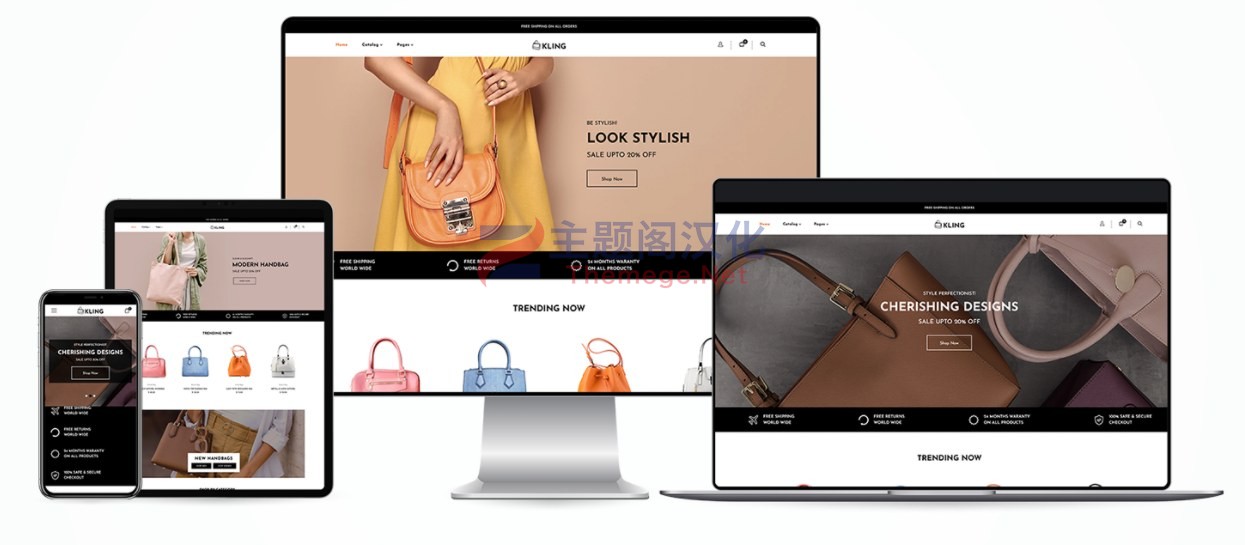 Shopify主题Kling 1.3 时装女装服装箱包外贸电商Shopify模版 - 图片2