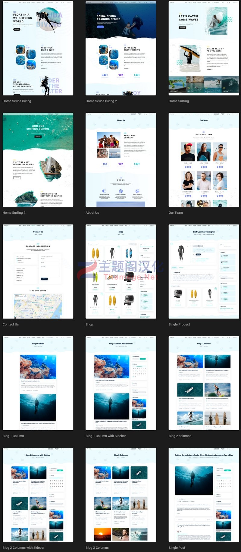 WordPress主题Marinio 1.0.5 冲浪潜水水上运动俱乐部网站WP主题 - 图片2 WordPress主题Marinio 1.0.5 冲浪潜水水上运动俱乐部网站WP主题 - 图片2