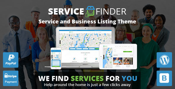 Service Finder(v6.1)企业业务搜索分类广告列表WordPress主题 - 图片1 Service Finder(v6.1)企业业务搜索分类广告列表WordPress主题 - 图片1